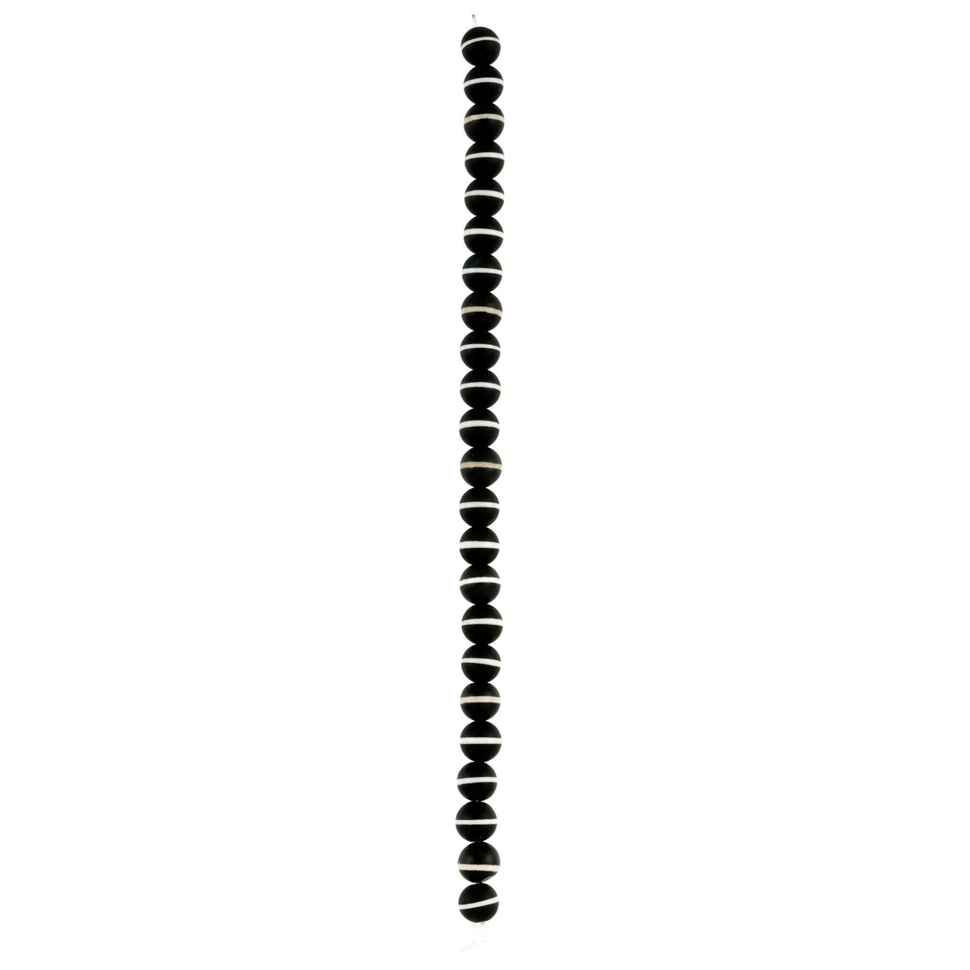 Black & White Dyed Agate Round Beads, 7.5mm by Bead Landing™